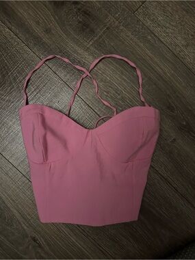 ZARA Pink Corset Style Tie Back Top | Tagged M Fits S/XS